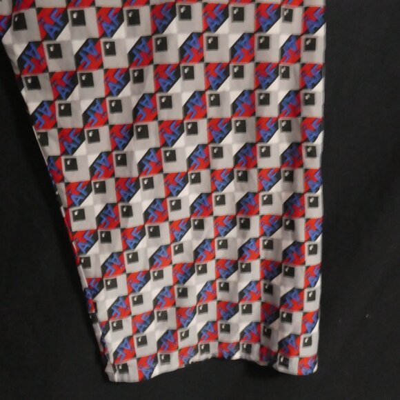 Handmade "AF" and Geometric Print Elastic Lounge / Pajama Pants | 18.5 waist - Picture 16 of 16